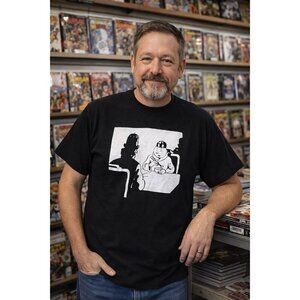 Vintage Tintin Mens T-shirt XL Black Tee The Blue Lotus Comic Graphic Novel
